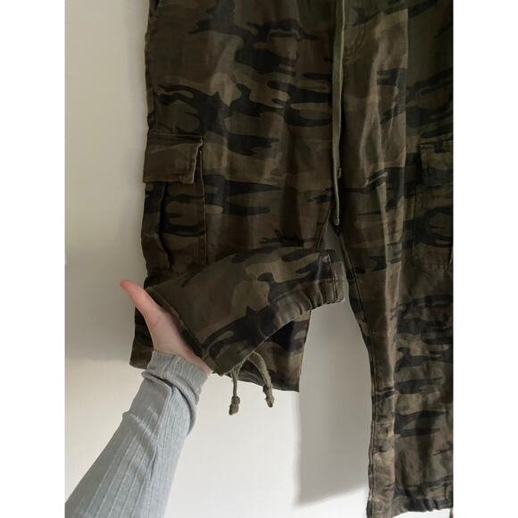 SANCTUARY X Anthropologie Discoverer Linen Camo Cargo Pants Size Medium - Picture 10 of 11